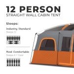 CORE 12 Person Tent | Large Multi Room Family Cabin Tent with Carry Bag for Outdoor Car Camping | Included Storage Pockets for Camping Accessories