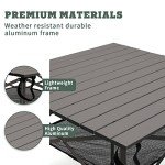 SUNNYFEEL Outdoor Folding Table | Lightweight Compact Aluminum Camping Table, Roll Up Top 4 People Portable Camp Square Tables with Carry Bag for Picnic/Cooking/Beach/Travel/BBQ