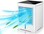 Portable Air Conditioners Fan, Evaporative Air Cooler, USB Personal Mini Air Conditioner with 3 Wind Speeds & 3 Timers Touch Screen Desktop Cooling Fan for for Home Room Camping Car Office