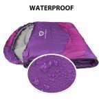 Gold Armour Sleeping Bags for Adults Kids Boys Girls Backpacking Hiking Camping, Cold Warm Weather 4 Seasons, Indoor Outdoor Use, Lightweight & Waterproof, Left Zipper (Purple & Fuchsia)