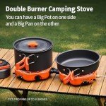 Cofiyard Propane 2 Burner Camping Stove with Carrying Bag, Portable Folding Gas Stove for Camping, Backpacking Camp Stove for Outdoor Cooking, With 17,000 BTU Adjustable Burners for BBQ, Tailgating