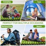 Yuzonc Double Sleeping Pad - Self Inflating 4&quot; Extra-Thick for 2 Person with Pillow Built-in Foot Pump Inflatable Sleeping Mat for Backpacking, Hiking, Traveling, Tent, Portable Camping Mat