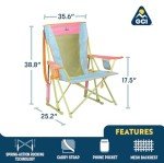 GCI Outdoor Comfort Pro Rocker Camping Chair | Portable Folding Rocking Chair with Durable Armrests & Drink Holder — Sweet Tea