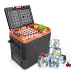 12 Volt Refrigerator, 61 Quart(58L) Super Large Single Zone Car Refrigerator, Electric Cooler with 12/24V DC, Car Fridge Portable Freezer Compressor Cooler for Car Truck RV Travel Camping and Home Use