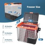 12 Volt Refrigerator, 61 Quart(58L) Super Large Single Zone Car Refrigerator, Electric Cooler with 12/24V DC, Car Fridge Portable Freezer Compressor Cooler for Car Truck RV Travel Camping and Home Use