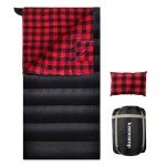 Keencamp 0 Degree Sleeping Bag Cotton Flannel Winter Cold Weather for Adults XXL Sleeping Bag 4 Season Big and Tall with Compression Sack