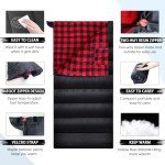 Keencamp 0 Degree Sleeping Bag Cotton Flannel Winter Cold Weather for Adults XXL Sleeping Bag 4 Season Big and Tall with Compression Sack
