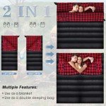 Keencamp 0 Degree Sleeping Bag Cotton Flannel Winter Cold Weather for Adults XXL Sleeping Bag 4 Season Big and Tall with Compression Sack