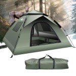 Instant Pop Up Tents for Camping, 2-3 Person Camping Tent 60s Automatic Easy Setup Tent, Double-Thick Waterproof Instant Tents for Hiking Backpacking