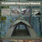 Instant Pop Up Tents for Camping, 2-3 Person Camping Tent 60s Automatic Easy Setup Tent, Double-Thick Waterproof Instant Tents for Hiking Backpacking