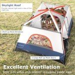 Tangkula 6/8/10-Person Camping Tent with Porch, Large Family Cabin Tent with 2 Rooms, 2 Doors, 2 Mesh Windows, Removable Rainfly, Carrying Bag, Double Layer Tents for Camping (Blue,8-10 Person)