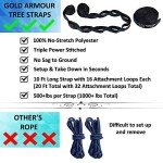 Gold Armour Camping Hammock - XL Double Hammock Portable Hammock Camping Accessories Gear for Outdoor Indoor with Tree Straps, USA Based Brand (Blue and Gray)