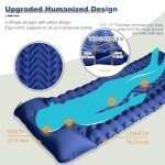 MEETPEAK Sleeping Pad, Extra Thickness 4 Inch Inflatable Camping Sleeping Mat with Pillow Built-in Foot Press, Compact Ultralight Camping Air Mattress for Backpacking, Hiking, Tent