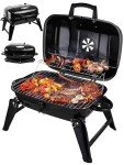 Grill Trade Portable Charcoal Grill - Mini BBQ Grill - Small Table Top Charcoal Grill for Camping, Outdoor Cooking - Foldable Camping Grill for Picnics, Tailgating and Backyard Grilling