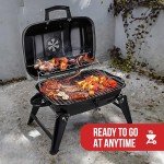 Grill Trade Portable Charcoal Grill - Mini BBQ Grill - Small Table Top Charcoal Grill for Camping, Outdoor Cooking - Foldable Camping Grill for Picnics, Tailgating and Backyard Grilling