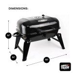 Grill Trade Portable Charcoal Grill - Mini BBQ Grill - Small Table Top Charcoal Grill for Camping, Outdoor Cooking - Foldable Camping Grill for Picnics, Tailgating and Backyard Grilling