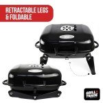 Grill Trade Portable Charcoal Grill - Mini BBQ Grill - Small Table Top Charcoal Grill for Camping, Outdoor Cooking - Foldable Camping Grill for Picnics, Tailgating and Backyard Grilling