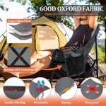 Joyfair Outdoor Camping Chair for Adult, Large Portable Folding Moon Chairs with Carry Bag for Patio Beach, Fishing, Lawn and More Outdoor Sports, 600D Oxford Fabric & Heavy Duty Steel (1, Grey)