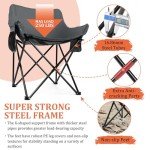 Joyfair Outdoor Camping Chair for Adult, Large Portable Folding Moon Chairs with Carry Bag for Patio Beach, Fishing, Lawn and More Outdoor Sports, 600D Oxford Fabric & Heavy Duty Steel (1, Grey)