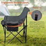 Joyfair Outdoor Camping Chair for Adult, Large Portable Folding Moon Chairs with Carry Bag for Patio Beach, Fishing, Lawn and More Outdoor Sports, 600D Oxford Fabric & Heavy Duty Steel (1, Grey)