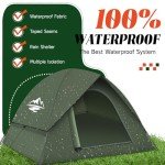 Purebox Tents for Camping 3-4 Person with Rainfly, Camping Tents 100% Waterproof, Outdoor Dome Tent Easy Setup, Backpacking Tent for Adventure, Festivals, Backyard (Not Crowded for 2 Person)