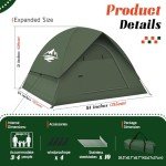Purebox Tents for Camping 3-4 Person with Rainfly, Camping Tents 100% Waterproof, Outdoor Dome Tent Easy Setup, Backpacking Tent for Adventure, Festivals, Backyard (Not Crowded for 2 Person)