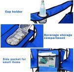 ReunionG Double Portable Camping Chairs, Blue 60D x 20.5W x 35H Inch