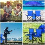 ReunionG Double Portable Camping Chairs, Blue 60D x 20.5W x 35H Inch