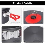 Alocs Camping Essentials Camping Cooking Set, Portable Camping Cookware for Family Cooking Outside, Camp Kitchen for Hiking,Climbing and Traveling.