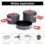 Alocs Camping Essentials Camping Cooking Set, Portable Camping Cookware for Family Cooking Outside, Camp Kitchen for Hiking,Climbing and Traveling.