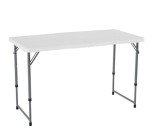 Lifetime Fold-in-Half Adjustable Folding Table, 4 Foot