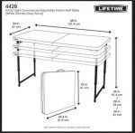 Lifetime Fold-in-Half Adjustable Folding Table, 4 Foot