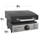 Blackstone 1814 Stainless Steel Propane Gas Portable, Flat Top Griddle Frill Station for Kitchen, Camping, Outdoor, Tailgating, Tabletop, Countertop – Heavy Duty & 12, 000 BTUs, 17 Inch, Black