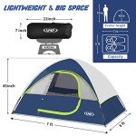 Camping Tent 2 Person, Waterproof Windproof Tent with Rainfly Easy Set up-Portable Dome Tents for Camping