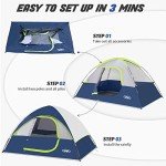 Camping Tent 2 Person, Waterproof Windproof Tent with Rainfly Easy Set up-Portable Dome Tents for Camping