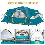 UNP Camping Tent 10-Person-Family Tents, Parties, Music Festival Tent, Big, Easy Up, 5 Large Mesh Windows, Double Layer, 2 Room, Waterproof, Weather Resistant, 18ft x 9ft x78in