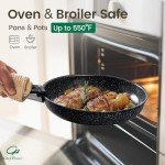 Chef Power Ceramic Nonstick Cookware Set 19 Piece with Detachable Handle, Induction Dishwasher Oven Safe Pans and Pots Set, RV Kitchen Set Removable Handle, Rock Stone Black