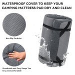 HOMBYS Memory Foam Camping Mattress Pad,Portable Sleeping Pad for Adult,Waterproof Cot Mattress,Roll Up Floor Mattress,Foldable Backpacking Travel Bed for Hiking,Guest Bed (Grey, COT: 72"x24"x3")