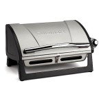 Cuisinart Grillster Portable Gas Grill, Stainless Steel Compact BBQ with Locking Lid for Easy Transport, 8000 BTU Small Propane Grill with Dishwasher Safe Cooking Grate, For Camping and BBQs