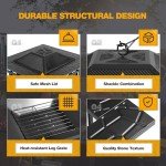 Devoko Outdoor Fire Pit, 32 Inch Firepit Table Metal Outdoor Fireplaces with Waterproof Cover for Outside Patio Camping (Black)