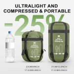 Ultralight Warm Weather Sleeping Bag - Portable, Waterproof, Compact Lightweight, Comfort with Compression Sack - Great for Outdoor Camping, Backpacking & Hiking -75" L x 30" W Fits Adults