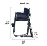 GCI OUTDOOR Freestyle Rocker Camping Chair | Portable Folding Rocking Chair with Solid, Durable Armrests, Drink Holder & Comfortable Backrest — Indigo Blue
