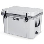 WEIZE Ultra-Light 55 Quart Hard Cooler Insulated 80 Can Portable Ice Chest Box with Bottle Opener, Keeps Ice up to 8 Days for Beach, Drink, Beverage, Camping, Picnic, Fishing, Boat, Barbecue, White