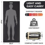 WILDROOTS Outdoor Camping Sleeping Bags, 3 Seasons Basic Sleeping Bag Backpacking Lightweight for Hiking, Hunting, Travel with Compression Bags