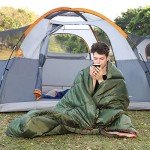 Amazon Basics 3-Season Sleeping Bag, Queen, Olive Green