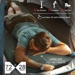 INVOKER 3.1" Self Inflating Camping Sleeping Pad, Ultra-Thick Elasticity Foam Fast Inflating 4-Season Insulated Durable Camping Mat Air Mattress with Pillow, for Tent, Car, Camping, Traveling, Green