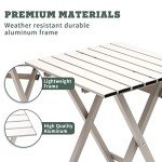 SUNNYFEEL Folding Camping Table - Lightweight Aluminum Portable Picnic Table, 18.5L x 18.5W x 24.5H Inch for Cooking, Beach, Hiking, Travel, Fishing, BBQ, Indoor Outdoor Small Foldable Camp Tables