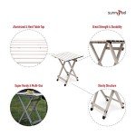 SUNNYFEEL Folding Camping Table - Lightweight Aluminum Portable Picnic Table, 18.5L x 18.5W x 24.5H Inch for Cooking, Beach, Hiking, Travel, Fishing, BBQ, Indoor Outdoor Small Foldable Camp Tables