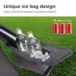 LET'S CAMP Camping Chair 2 Pack Folding Chair with 3-Can Cooler Bag Portable Lawn Chair with Cup Holder,Storage Pocket, Supports 225LBS, Collapsible Chair for Camp, Beach, Picnic (Grey)