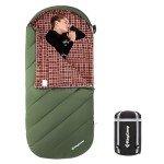 KingCamp Sleeping Bag for Adults, Extra Wide Flannel Sleeping Bag for Camping Backpacking, Warm & Cold Weather, Big and Tall, Lightweight, XL Size, Outdoor Olive